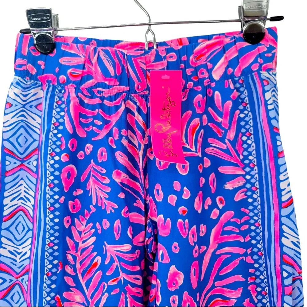 NWT Lilly Pulitzer Bal Harbour Mid Rise Palazzo Womens Pants Pundy Blue - Picture 7 of 9